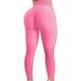 Mrat Jogger Pants for Women Full Length Yoga Pants Ladies Bubble Hip Lifting Exercise Fitness Running High Waist Yoga Pants Graphic Pants For Female Pink M