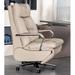 Hokku Designs Hutridge 32.67" Wide Manual Swivel Ergonomic Recliner Leather Match in Gray | 47.24 H x 32.67 W x 32.67 D in | Wayfair