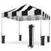 Eurmax 10x10 Ez Pop Up Canopy Tent Commercial Instant Canopies with Heavy Duty Roller Bag Bonus 4 Weight Sandbags(Stripe Black)