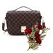 Zintvvd Bags Womens Shoulder Bags Top Handle Crossbody Handbags with Artificial Flowers Red Silk Flower Bouquets For Mother s Day Gift