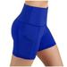 Jsezml Womens Yoga Shorts with Deep Pockets for Phone Tummy Control High Waist Workout Shorts Athletic Compression Short