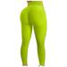 Mrat Fashion Pants For Women Full Length Yoga Pants Ladies Bubble Hip Lifting Exercise Fitness Running High Waist Yoga Pants Dressy Pants For Female Yellow XL