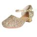 Yinguo Glitter Children Girl s Rhinestone Ballroom Latin Tango Dance Shoes Heeled Shoes Gold 30