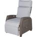 Grand Patio Indoor & Outdoor PE Wicker Patio Lounge Recliner with Flip Table Mist Gray