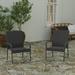 Merrick Lane Set of 2 Indoor/Outdoor Gray Wicker Patio Chairs with Powder Coated Steel Frame Comfortably Curved Back and Arms