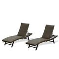 Mydepot Domi Outdoor Living PE Rattan Chaise Lounge Set of 2 Reclining Patio Chair Furniture
