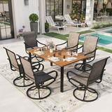 Sophia & William 7-Piece Outdoor Patio Dining Set Textilene Chairs and Rectangle Table Set for 6
