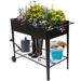 Raised Garden Bed with Wheels BTMWAY Raised Planter Box with Legs Outdoor Portable Herb Garden Cart Elevated Planter Box Indoor Standing Garden Bed for Vegetables Flower Patio Rectangle 01