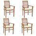 vidaXL Patio Dining Chairs Outdoor Folding Chair with Cushions Solid Wood Teak