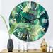 DESIGN ART Designart Green Luxury Abstract Fluid Art IV Modern wall clock 23 In. Wide x 23 In. High