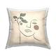 Stupell Industries Soft Female Face Line Drawing Abstract Plant Sun Contemporary Beige 18 x 7 x 18 Decorative Pillows