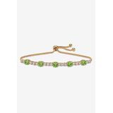 Women's 1.60 Cttw. Birthstone And Cz Gold-Plated Bolo Bracelet 10" by PalmBeach Jewelry in August