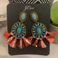 J. Crew Jewelry | Brand New J Crew Statement Earrings | Color: Red/Silver | Size: Os