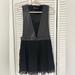 Zara Dresses | Mini Dress/Tunic. Faux Leather On Top, Sheer Bottom (Lined). | Color: Black | Size: M