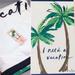 Kate Spade Bath | Kate Spade I Need A Vacation Palm Trees Beach Towel Pool Lounge 40x70 Cotton New | Color: Green/Yellow | Size: Os