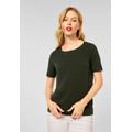 T-Shirt STREET ONE Gr. 38, grün (full olive) Damen Shirts Jersey