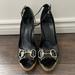 Gucci Shoes | Gucci Horsebit Patent Leather Espadrille Wedges | Color: Black | Size: 9.5