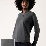 Athleta Tops | Athleta Clarity V-Neck Sweatshirt Heather Gray Black {Dd33} | Color: Black/Gray | Size: L
