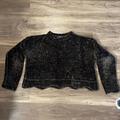 Zara Sweaters | Cropped Velvet Zara Knit | Color: Green | Size: S