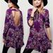Free People Dresses | Free People Women's Smooth Talker Floral Print Open Back Tunic Dress Purple M | Color: Purple | Size: M