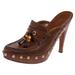 Gucci Shoes | Gucci Brown Leather Tassel Platform Clog Sandals Size 9 | Color: Brown | Size: 9