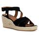 Geox Women's D Panarea Espadrille Wedge Sandal, Black, 7.5 UK