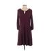 Apt. 9 Casual Dress - A-Line: Burgundy Print Dresses - Women's Size Small