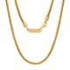 VEXXS Foxtail Chain, 18K Real Gold Plated Gold Chain Men’s Curb Chain Necklace, Durable No Color Fading Gold Chain 3mm Men’s Necklace Chain Urban Fashion Street Wear