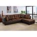 Brown Sectional - Ebern Designs Darneisha 103.5" Wide Faux Leather Modular Sofa & Chaise Faux Leather/Microfiber/Microsuede | Wayfair