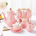 Latitude Run® Arashel 22 Pcs White Porcelain Tea Set For 6, Luxury British Style Tea/coffee Cup Set w/ Golden Trim, Beautiful Tea Set For Women | Wayfair