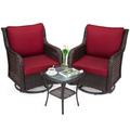 Red Barrel Studio® Gianno Square 2 - Person 20" Long Bar Height Outdoor Dining Set w/ Cushions Glass in Brown | 20 W x 20 D in | Wayfair