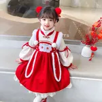 Robe de princesse brodée lapin Tang pour enfants robes Hanfu pour enfants sourire chaud bébés