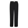 Cream Damen Women's Trousers Wide Legs Pockets Elasticated Waist Zip and Button Fastening Hose, Pitch Black, 40