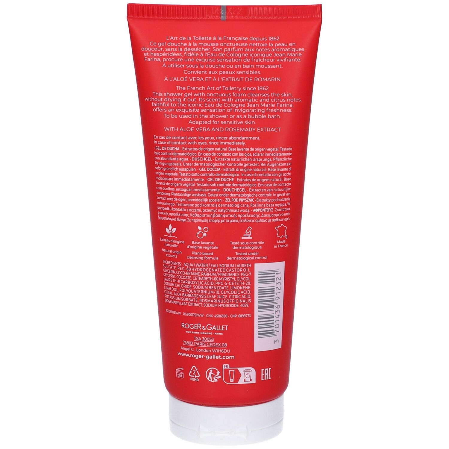 ROGER&GALLET Jean Marie Farina Gel Doccia 200 ml doccia