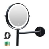 YJTONWIN Mirror Wall Mounted LED Makeup Mirror swives in All Directions Black