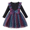 BELLZELY Toddler Clothing Sets Clearance Spring Autumn Toddler Baby Girl Flower Mesh Bowknot Long Sleeve Dress Princess Dress