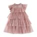 adviicd Baby Clothes Baby Toddler Floral Print Bowknot Dress Colorblock Round Neck sleevelesss Fall Dress for Girls Pink 3-4 Years