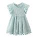 Toddler Kids Girls Lace Dresses Baby Girl Elegant Dress Flutter Sleeve Lace Dress Party Princess Dress