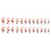 24PCS Long Press on Fake Nails Red Heart Design Sweet Style Full Coverage Nails Best Christmas Gifts for Girls Jelly Glue Model