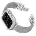 EIHAIHIS Stainless Steel Metal Cowboy Chain Style Replacement Bracelet With Sparkling Rhinestone Case For Apple Watch Band 40mm 41mm 38mm 45mm 44mm 42mm 38mm iWatch Band Series 2 3 4 5 6 se 7 strap