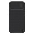 Elepower for iPhone 14 Case Non-Slip Stripes PC Backplane & TPU Bumpers Cover Built-in Semi-Automatic Sliding Camera Protection Military Grade Shockproof Protective Shell Black