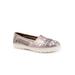 Wide Width Women's Rory Flat by Trotters in Pewter Metallic (Size 7 1/2 W)