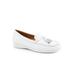 Wide Width Women's Dawson Casual Flat by Trotters in White (Size 7 1/2 W)