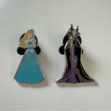 Disney Other | Disney Pin Trading Aurora Blue Dress Maleficent First Release Set Of Two Pins | Color: Blue | Size: Os