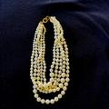 J. Crew Jewelry | J Crew Multi Strand Pearl Necklace | Color: Gold/Red | Size: Os