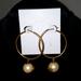 Kate Spade Jewelry | (#100)Nwt Kate Spade Grandma's Closet Collection Faux Pearl Hoop Earrings | Color: Cream/Gold | Size: Os