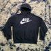 Nike Shirts | Men’s Small Nike Graphic Print Fleece Hooded Pullover Sweatshirt Black | Color: Black/White | Size: S