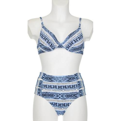 OLYMPIA Damen Bikini Bikini, Größe 40D in blau/weiß