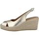 Geox Women's D Panarea Espadrille Wedge Sandal, Gold, 7.5 UK