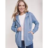 Blair Women's Hooded Fleece Snap Jacket - Denim - M - Misses